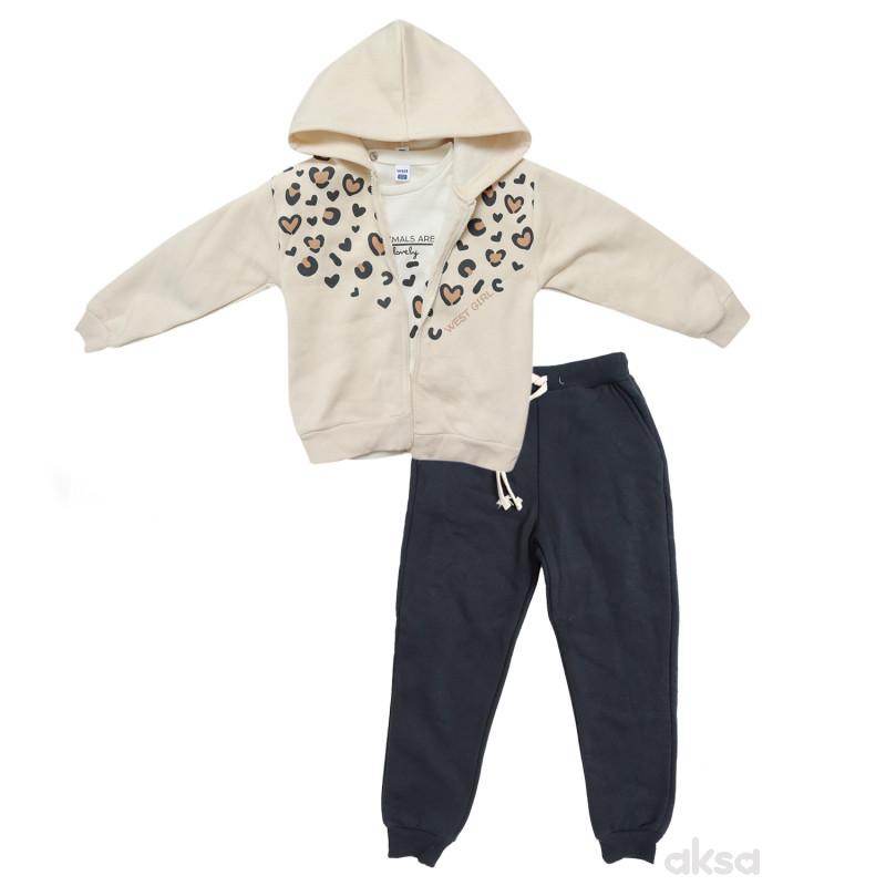 West komplet 3/1 (duks,majica dr,d.deo),devojčice 