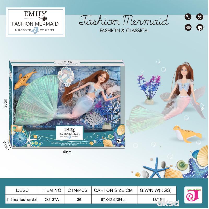 HK Mini lutka sirena plava 