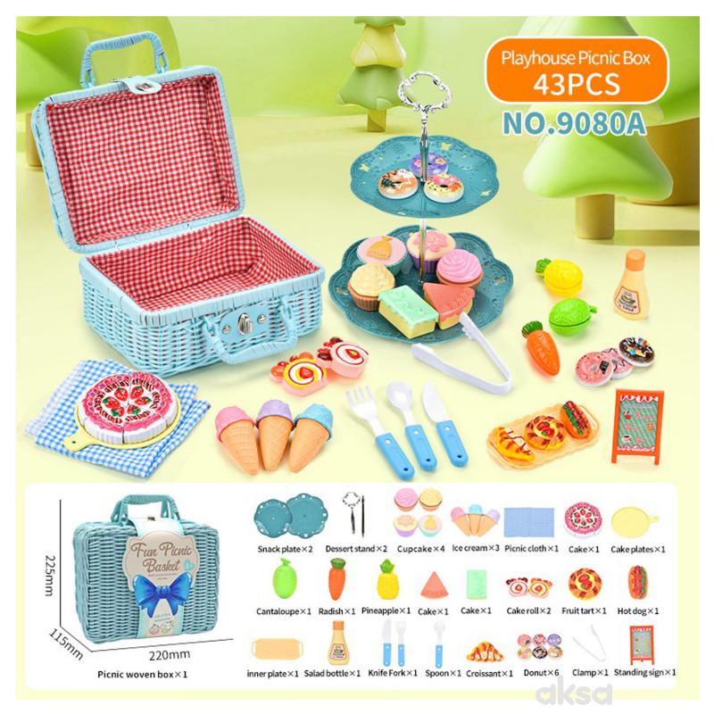 HK Mini igračka kofer za piknik, plavi