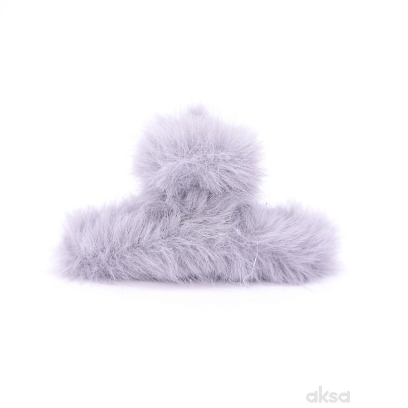 Be Cute Plišana šnala za kosu, siva 