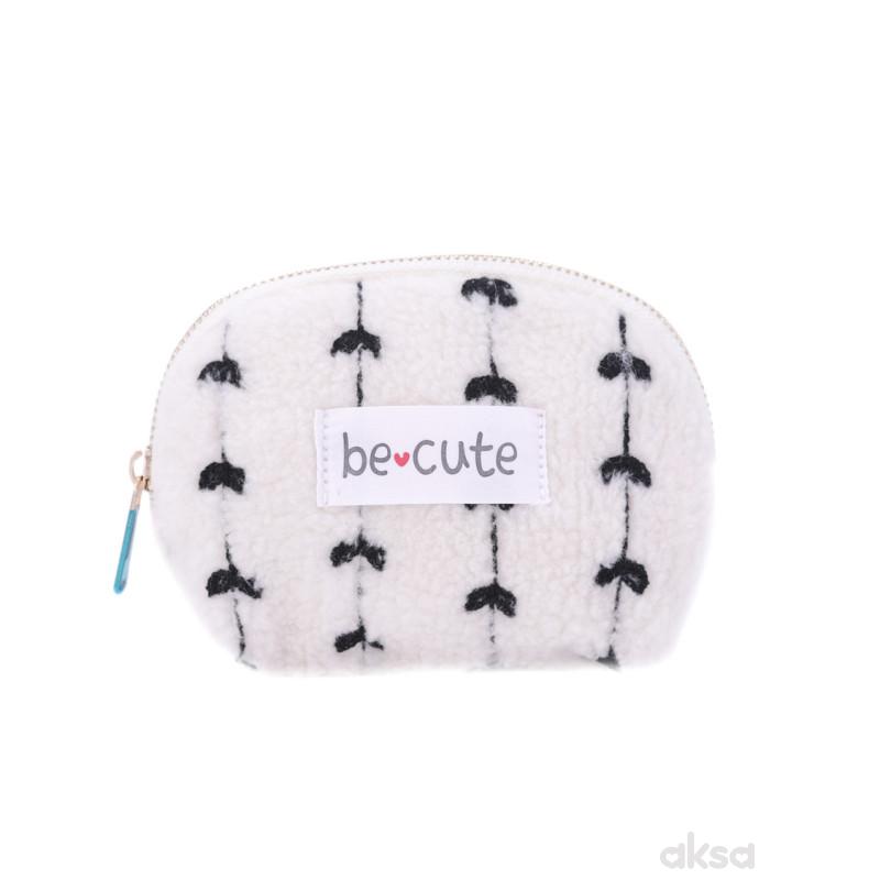 Be Cute plišani neseser sa crnim srcima S 