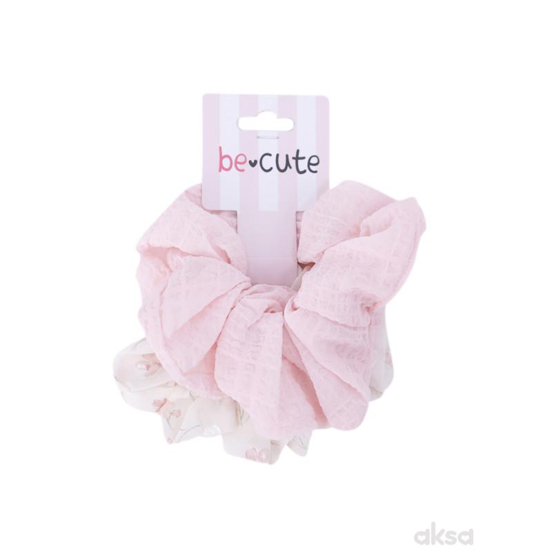 Be Cute gumice za kosu set 2kom, roze 