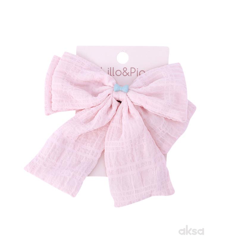 Lillo&Pippo, šnalica za kosu mašna, roze