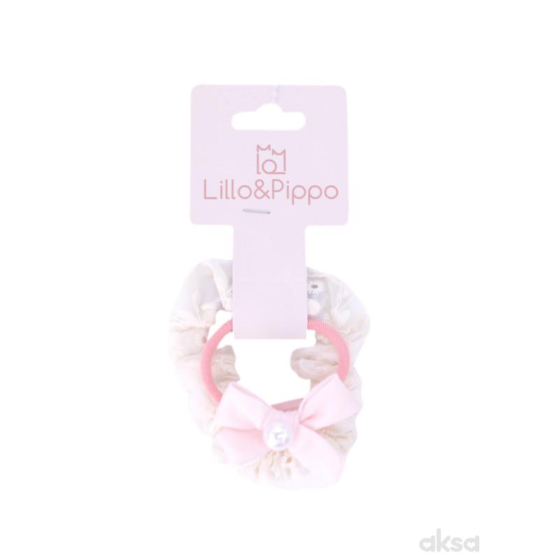 Lillo&Pippo, gumice za kosu leptirić 2/1, roze 