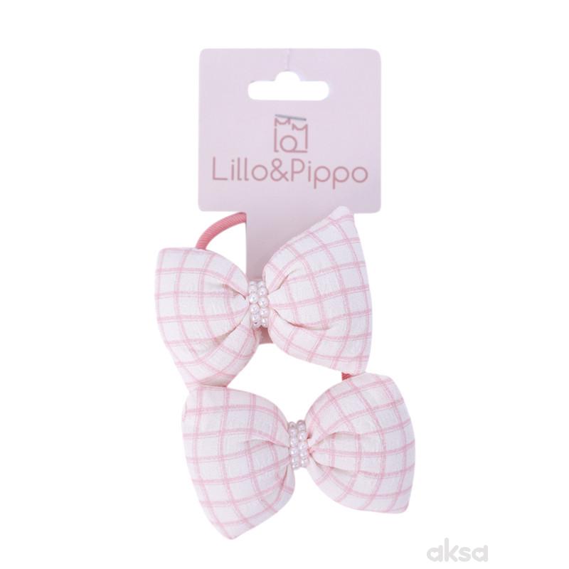 Lillo&Pippo, gumice za kosu 2/1 mašnica karirana
