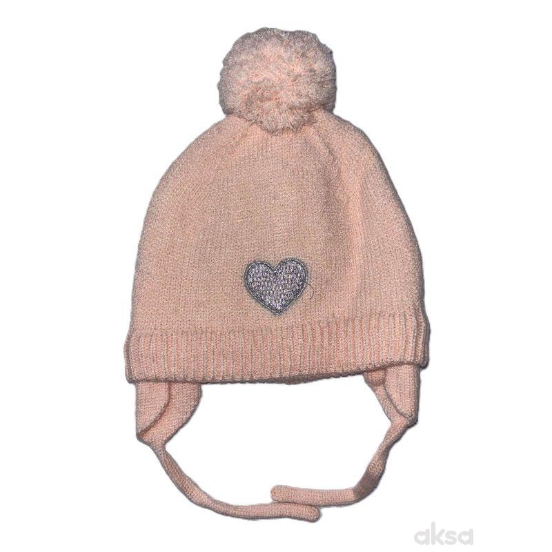 Lillo&Pippo zimska kapa srce, roze 48cm 