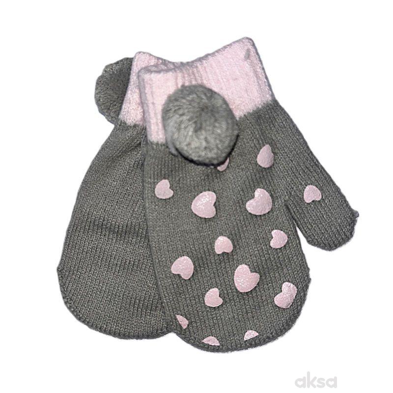 Lillo&Pippo rukavice bez prstiju, roze srca 