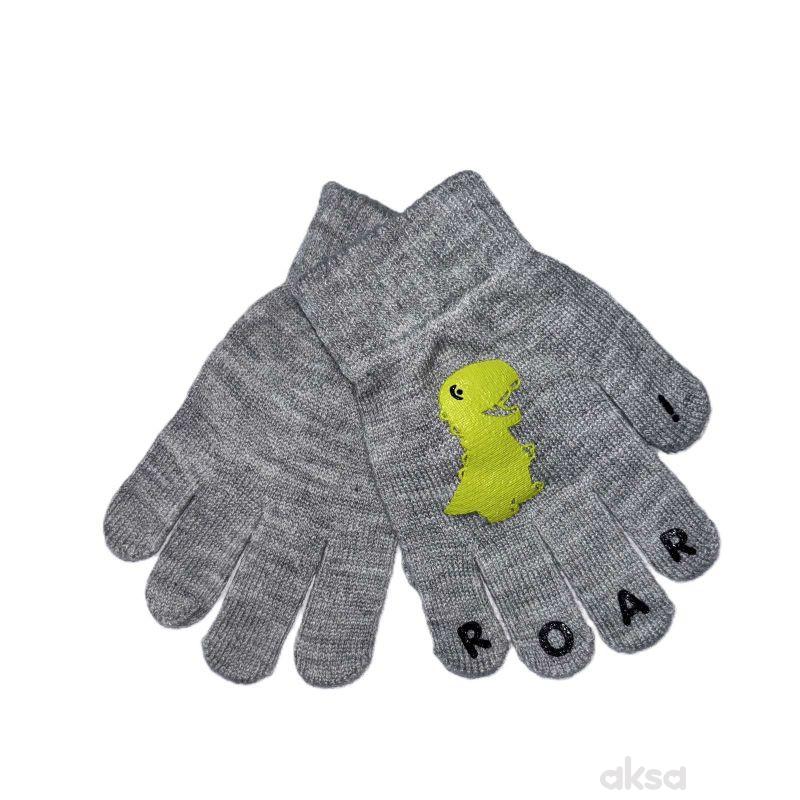 Lillo&Pippo zimske rukavice dino, sive 