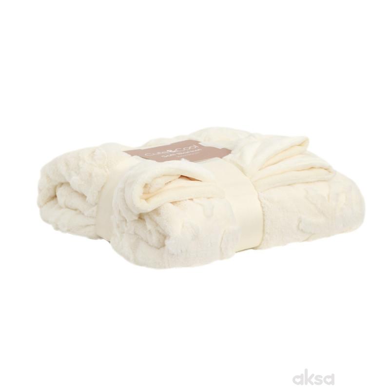 Cute&Cool HOME ćebe belo mašnica, 130x160cm 