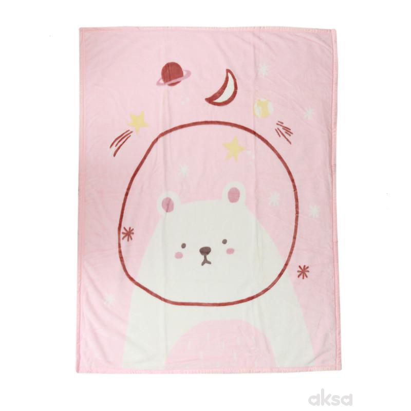 Lillo&Pippo ćebe meda 110x140cm, roze 