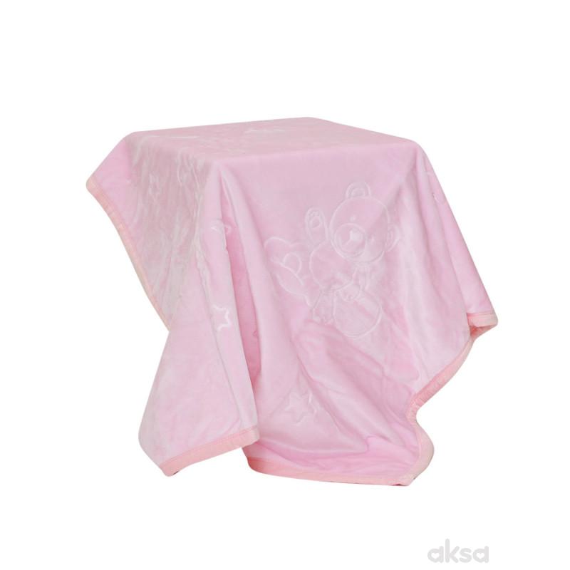 Lillo&Pippo ćebe za bebe nebo 110x140cm, roze 