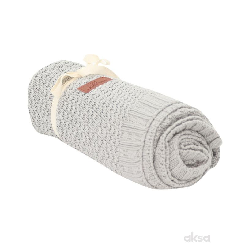 Lillo&Pippo pleteno ćebe 80x100cm, siva 