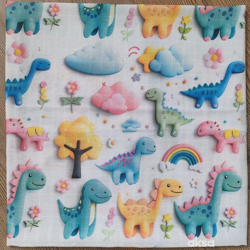 Lillo&Pippo muslin pelena 75x75cm, Dino park