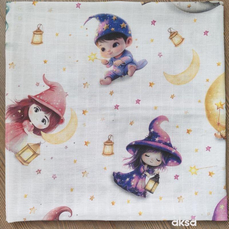 Lillo&Pippo muslin pelena 75x75cm, Vila na mesecu