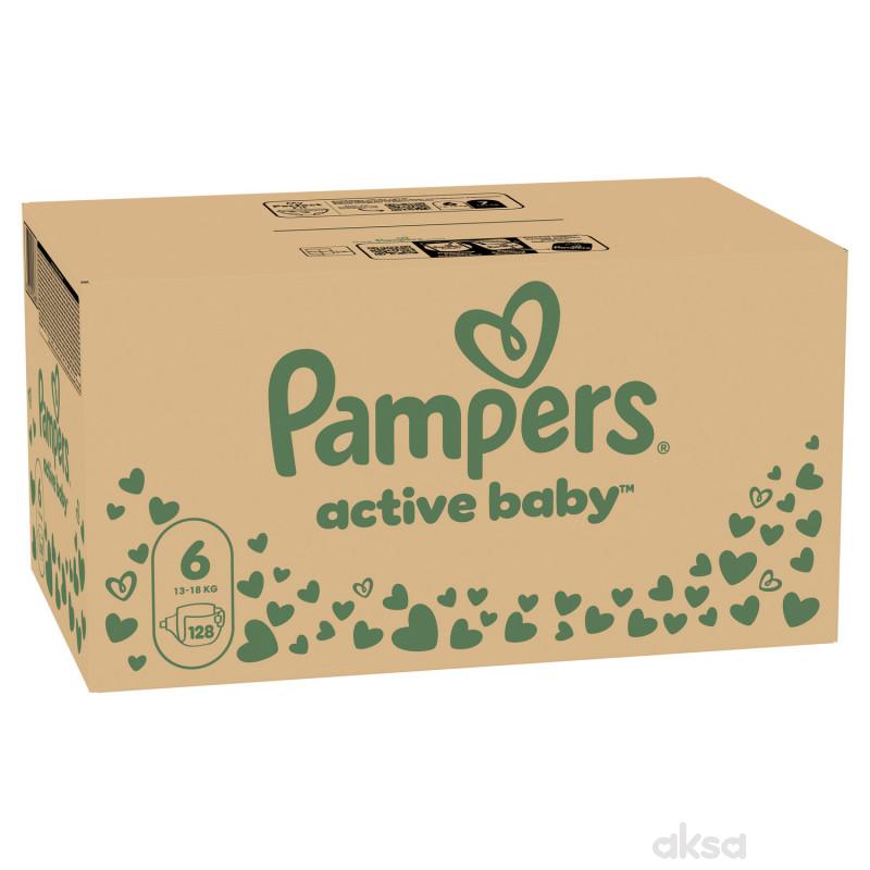 Pampers pelene active baby month.S6 13-18kg 128kom