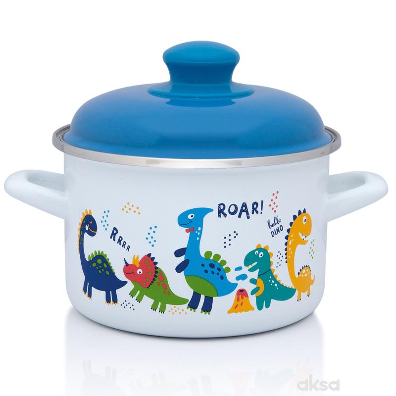 Metalac duboka šerpa 16cm/2l sa poklopcem Dinosaur 