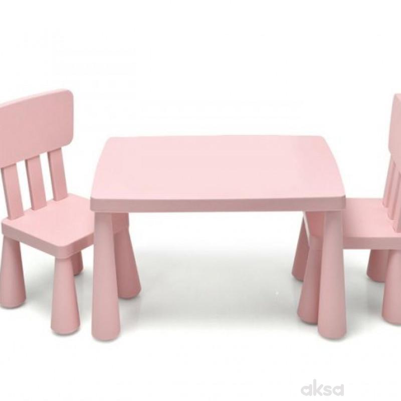 BBO set sto i stolice roze