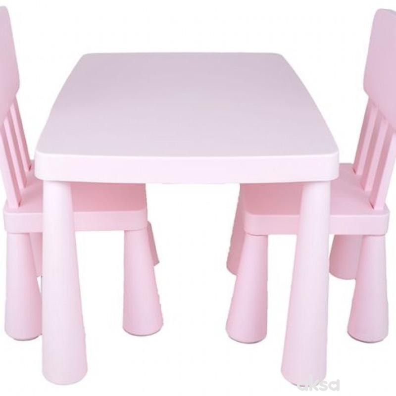 BBO set sto i stolice roze