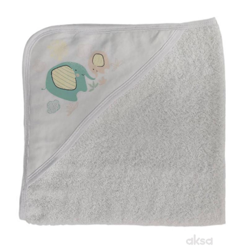 Lillo&Pippo peškir sa kapuljačom 80x80cm, bela 