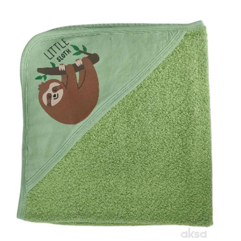 Lillo&Pippo peškir sa kapuljačom 80x80cm, zelena 