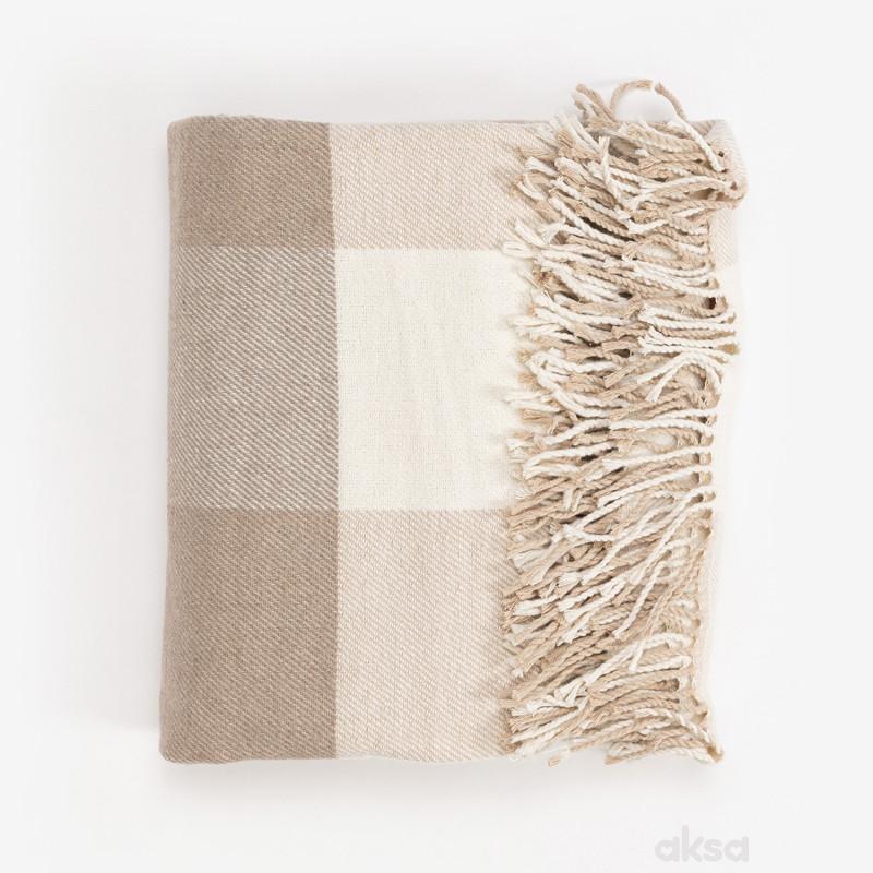 Stefan ćebe braon karo sa resama, 150x180 