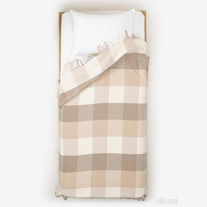 Stefan ćebe braon karo sa resama, 150x180 