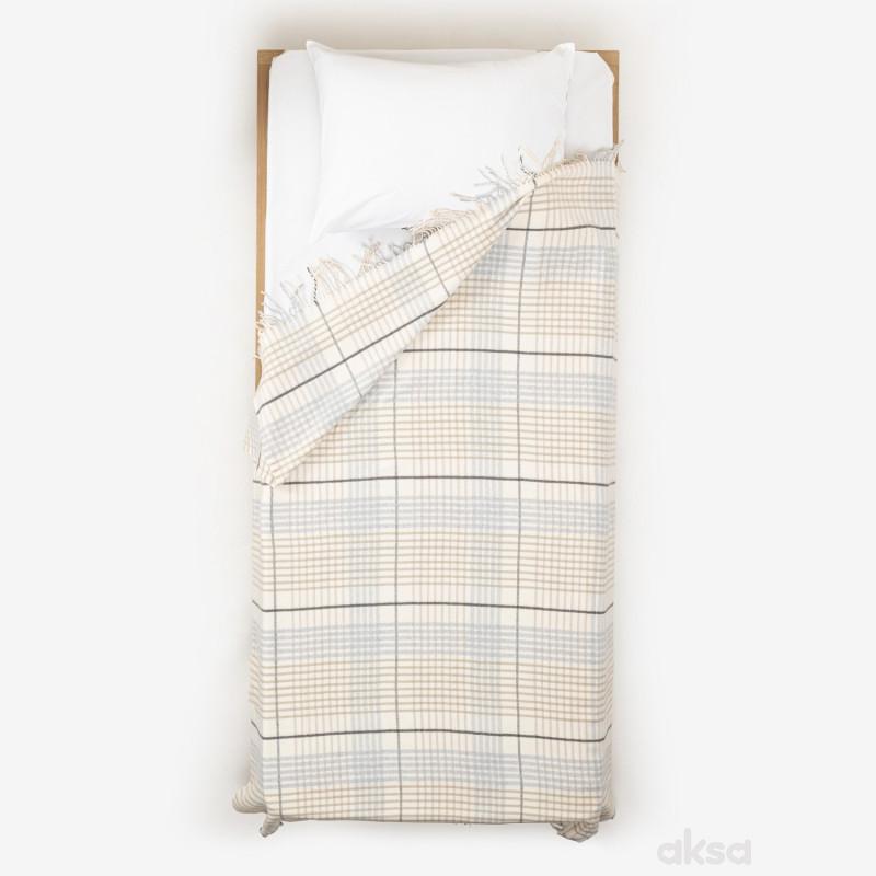 Stefan ćebe sivo karo sa resama, 150x180 