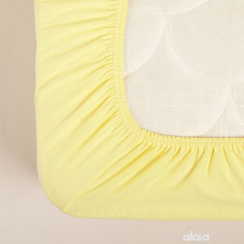 Stefan čaršav žersej sa lastišem žuti, 90x200 