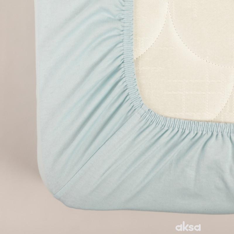 Stefan čaršav žersej sa lastišem plavi, 90x200 