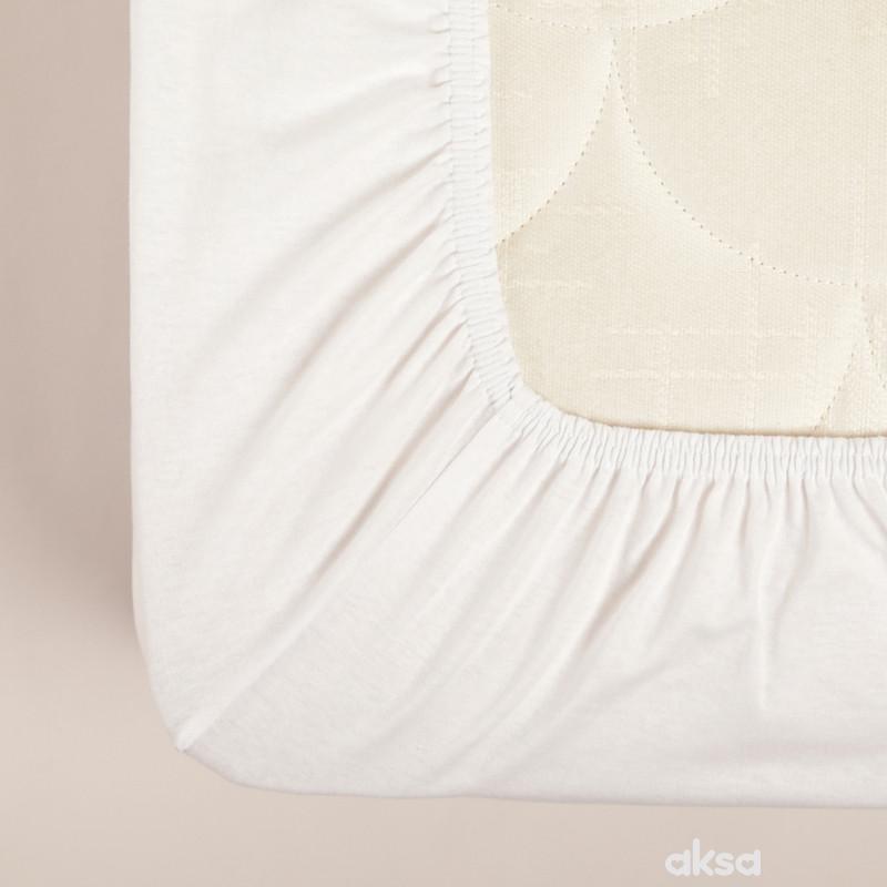 Stefan čaršav žersej sa lastišem beli, 90x200 