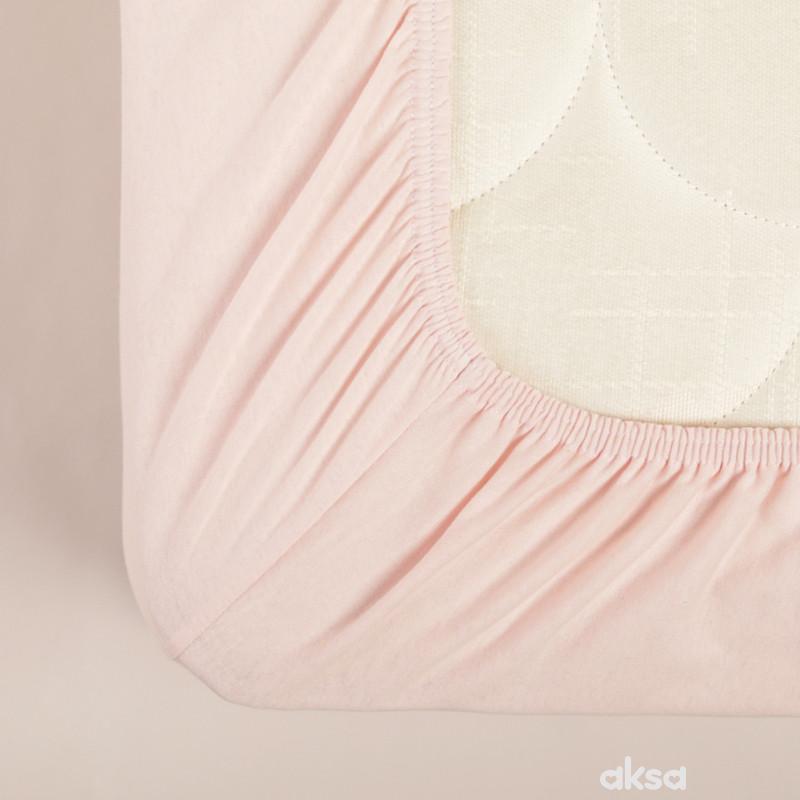 Stefan čaršav žersej sa lastišem roze, 160x200 