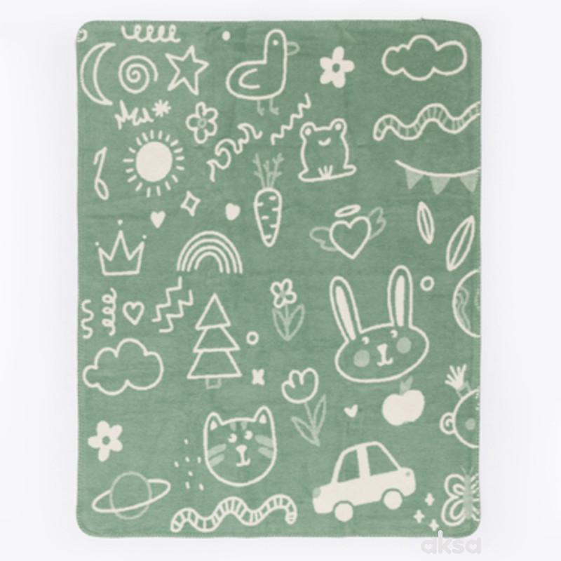 Stefan ćebe zeleno, 90x120 