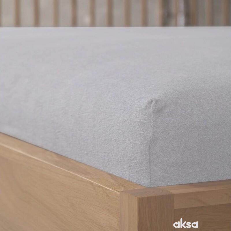 Stefan čaršav sa lastišem frotir sivi, 60x120 