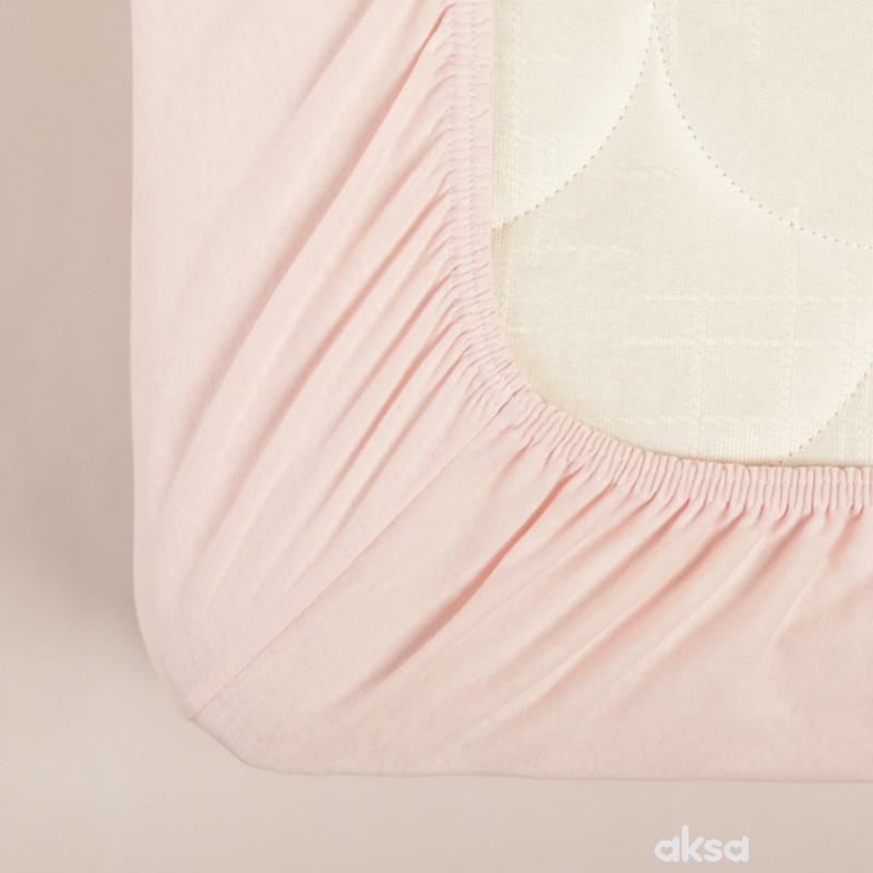 Stefan čaršav žersej sa lastišem roze, 60x120 