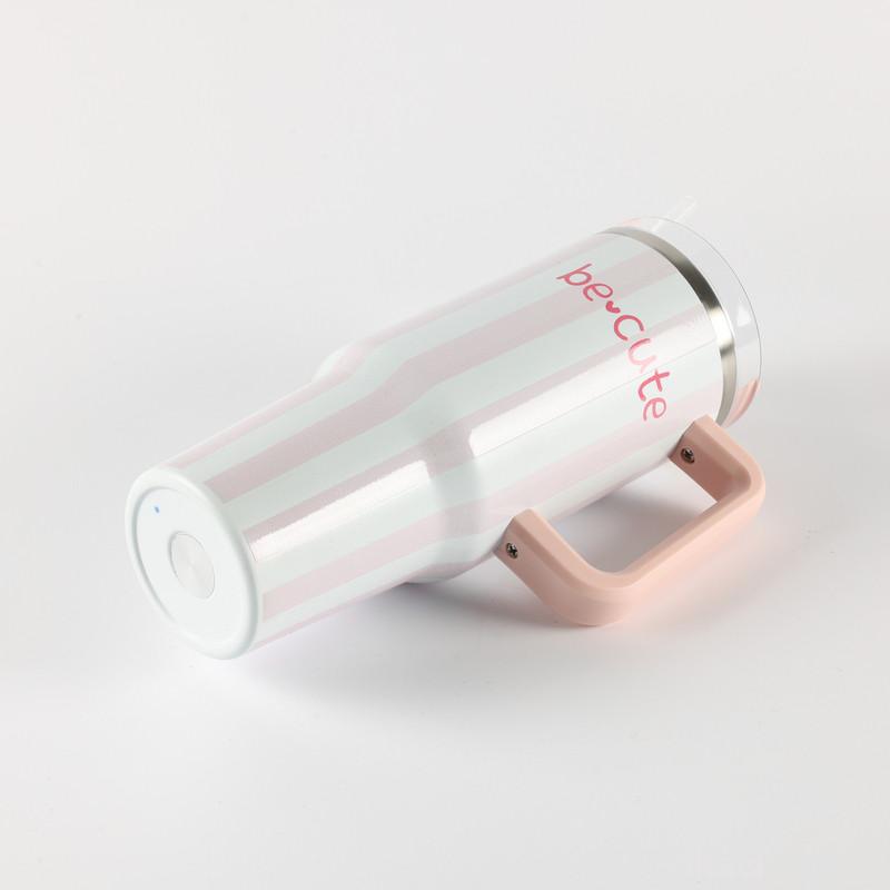 Be Cute termos sa slamčicom roze pruge 1,2l 