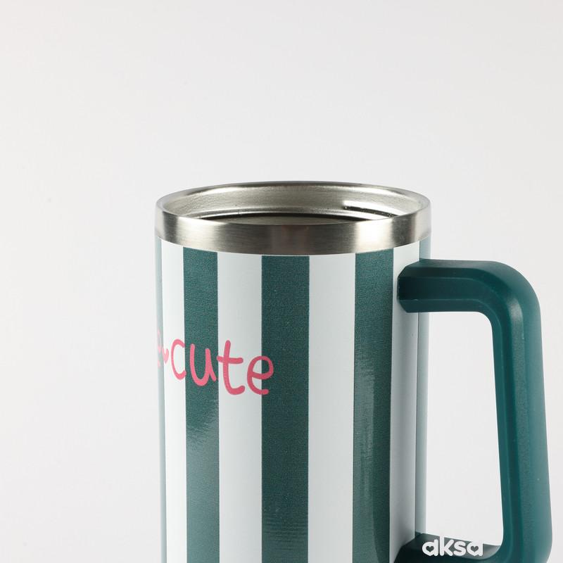 Be Cute termos sa slamčicom zelene pruge 1,2l 