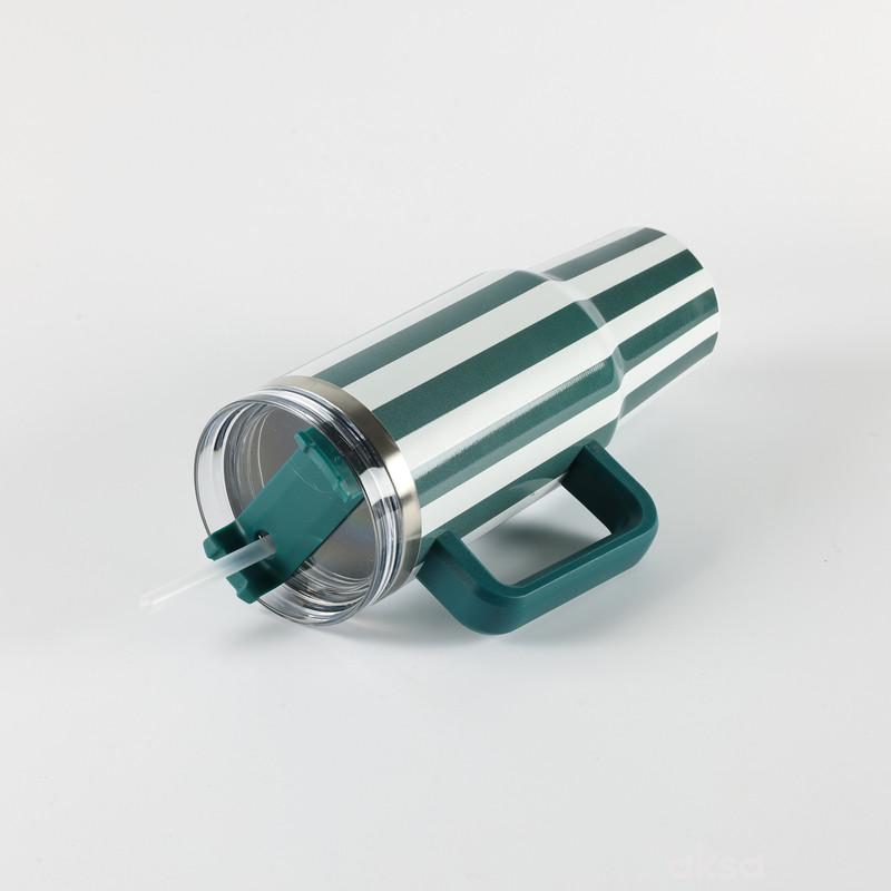 Be Cute termos sa slamčicom zelene pruge 1,2l 