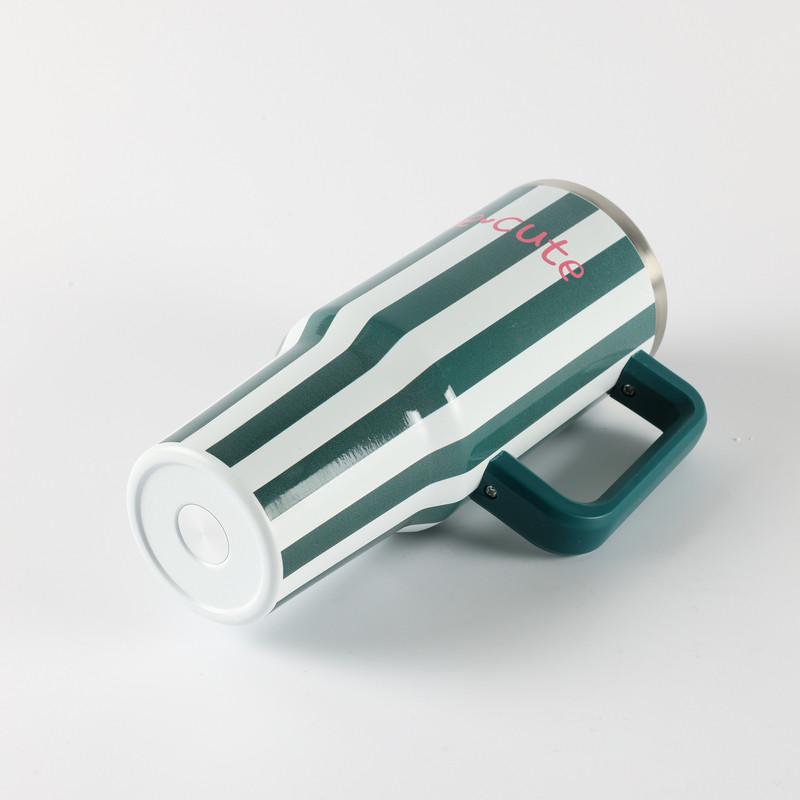 Be Cute termos sa slamčicom zelene pruge 1,2l 