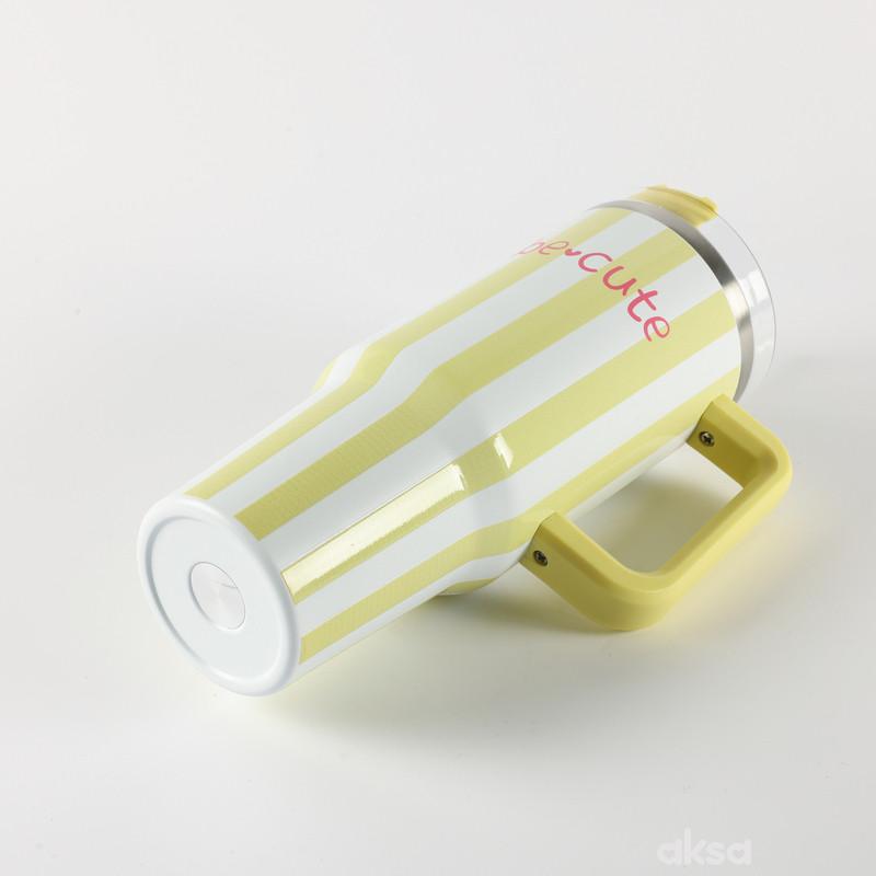 Be Cute termos sa slamčicom žute pruge 1,2l 