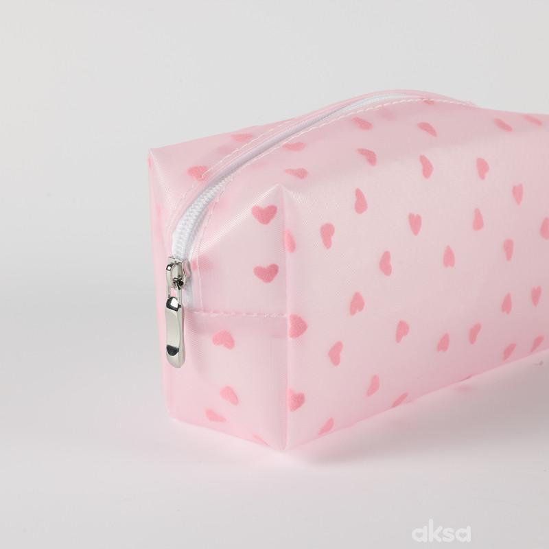Be Cute prozirni neseser srca, roze 24x7x16cm 