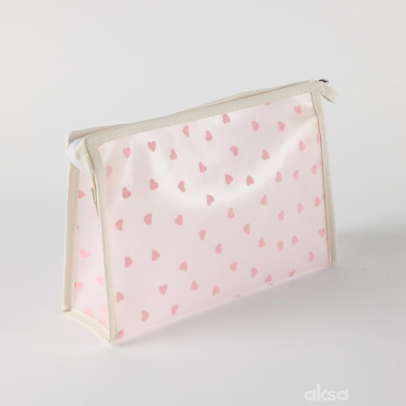 Be Cute prozirni neseser srca, sv. roze 24x7x16cm 