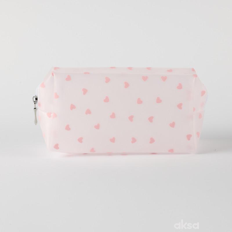 Be Cute prozirni neseser srca, sv. roze 18x8x10cm 