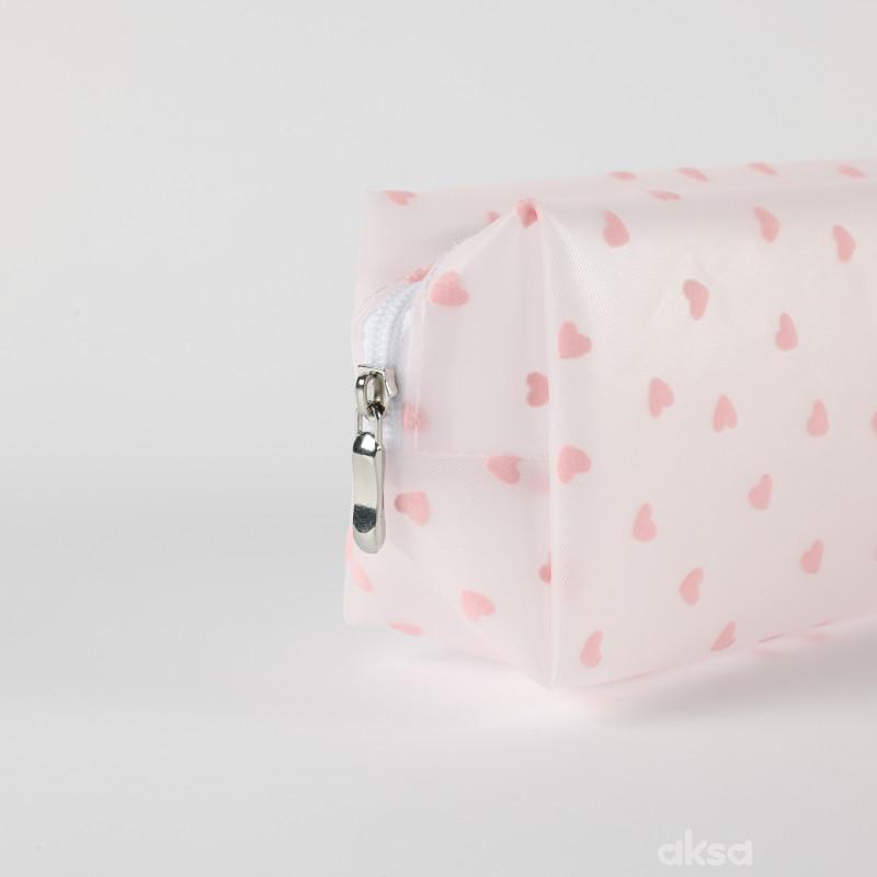 Be Cute prozirni neseser srca, sv. roze 18x8x10cm 