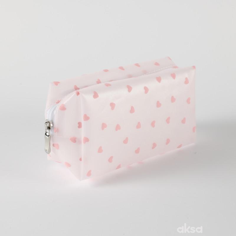 Be Cute prozirni neseser srca, sv. roze 18x8x10cm 