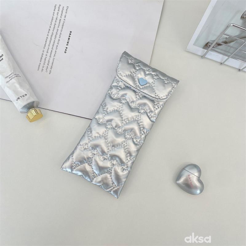 Be Cute futrola za naočare, siva sa srcima 