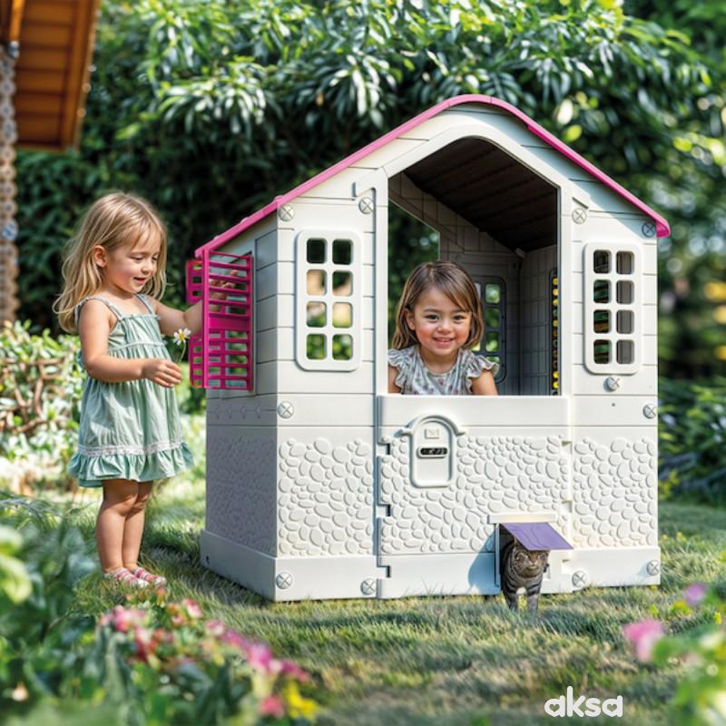 Dolu kućica za dvorište, roze 