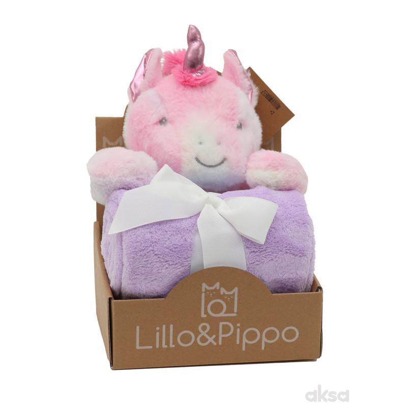Lillo&Pippo ćebe sa igračkom jednorog 