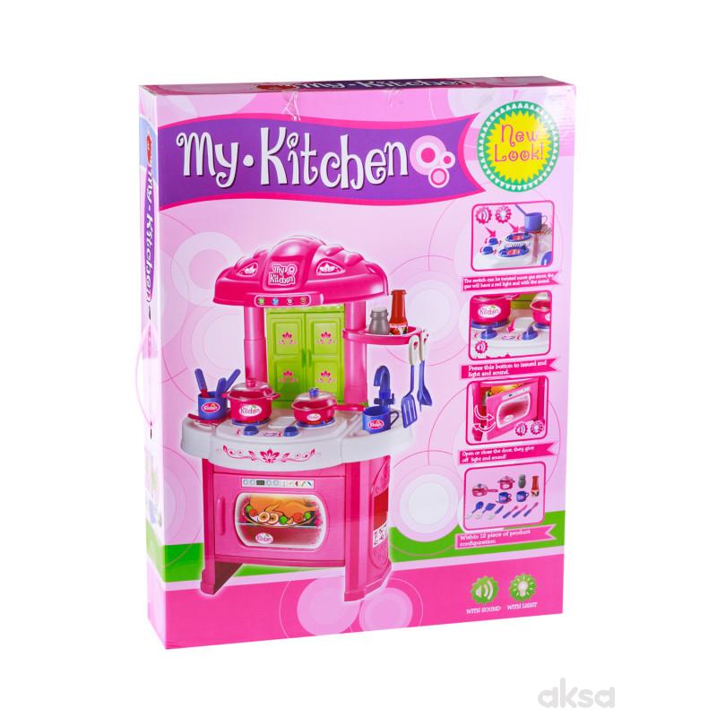 Qunsheng Toys, igračka kuhinja sa dodacima-roze