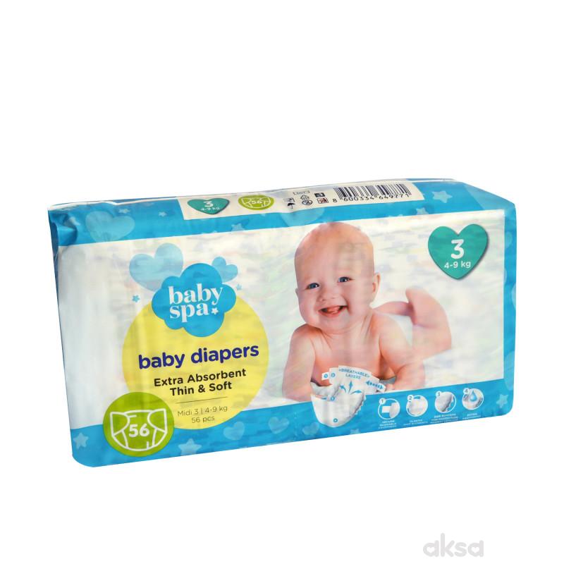 Baby spa pelene 3 midi 4-9kg 56kom