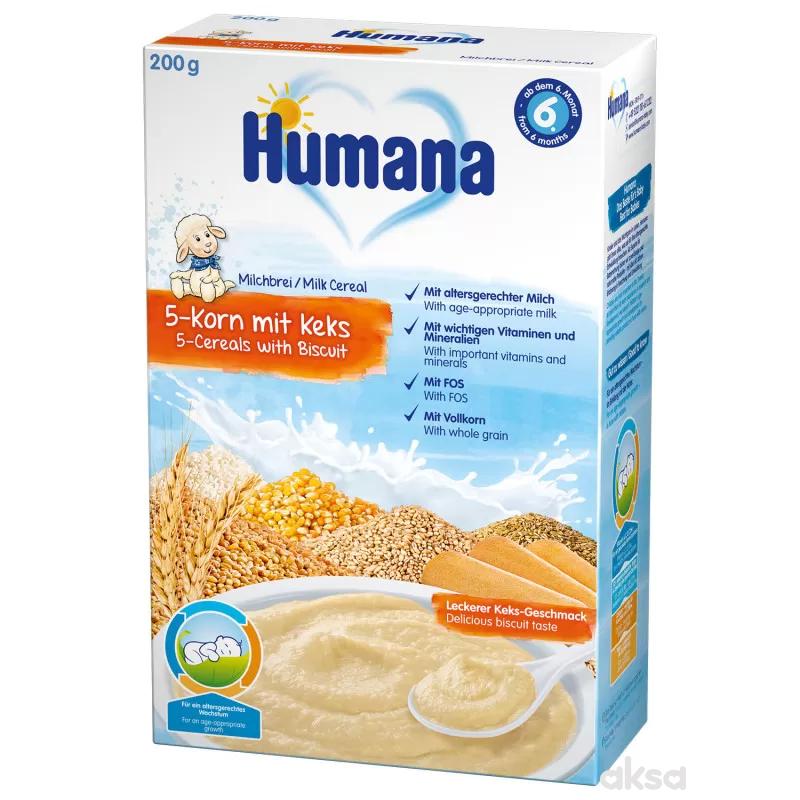 Humana ml. ins. kaša sa 5 žitarica i keksom 200g 